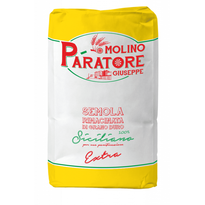 Sacco da 25 Kg semola rimacinata di grano duro siciliano "extra" Molino Paratore