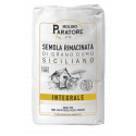 Sacco da 5 Kg farina integrale di grano duro siciliano "scuro" con crusca a foglia larga Molino Paratore