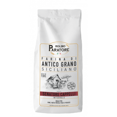 Sacco da 1 Kg farina di antico grano siciliano "Senatore Cappelli" integrale Molino Paratore