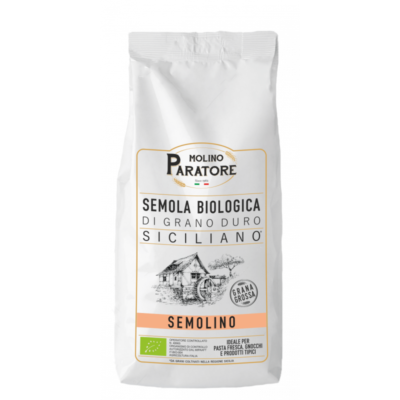 Sacco da 1 Kg "semola bio" di grano duro siciliano per pasta Molino Paratore