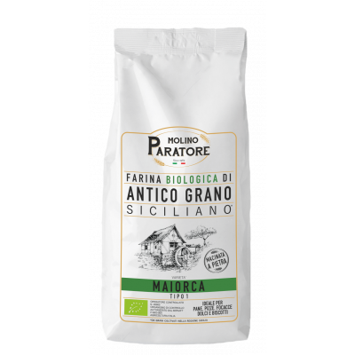 Sacco da 1 Kg farina di antico grano siciliano "Maiorca" tipo1 bio Molino Paratore