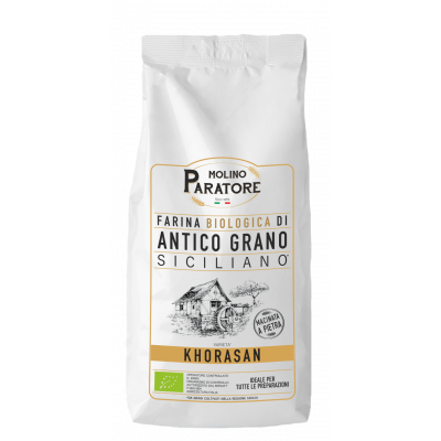 Sacco da 1 Kg farina di antico grano siciliano "Khorasan" bio Molino Paratore
