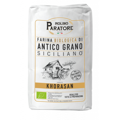 Sacco da 5-25 Kg farina di antico grano siciliano "Khorasan" bio Molino Paratore