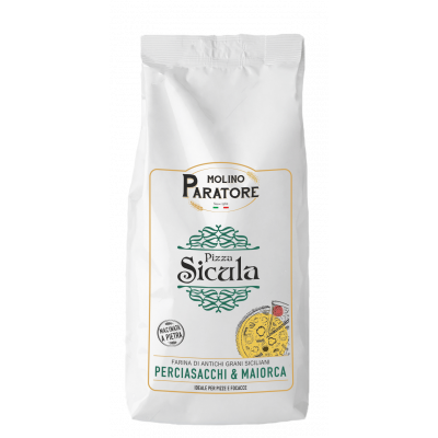 Sacco da 1 Kg "pizza sicula" mix di farine Perciasacchi e Maiorca tipo 1 macinate a pietra Molino Paratore