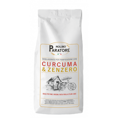 Sacco da 1 Kg farina di grano tenero con "curcuma e zenzero" Molino Paratore